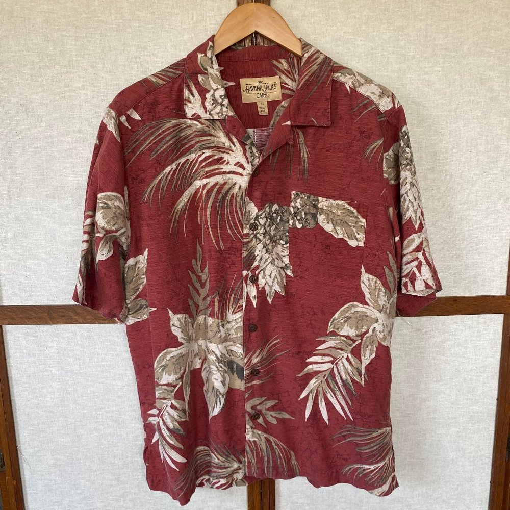 Havana Jack's Cafe Silk Hawaiian Shirt - M